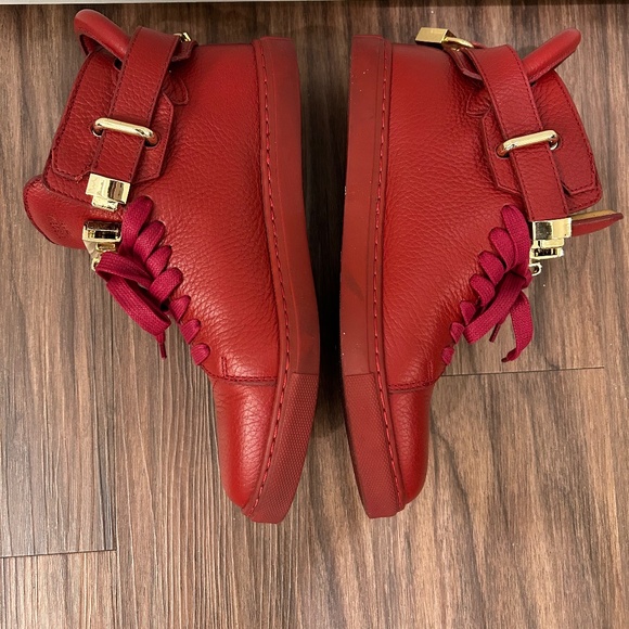 Buscemi Womens Alce Red 100MM Leather Sneakers size 37 (US 7) - Picture 6 of 12